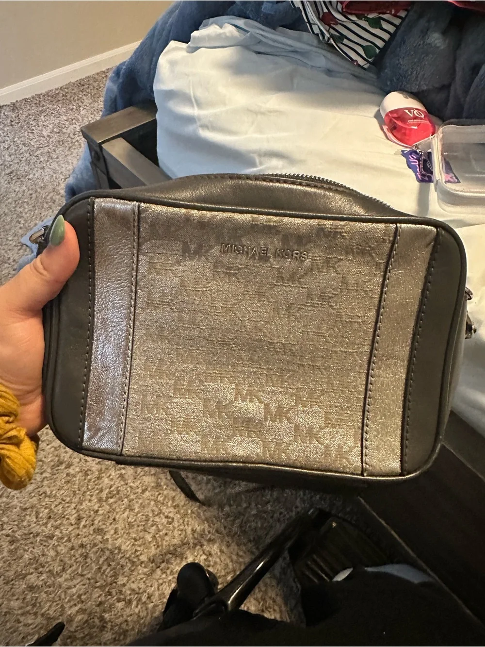 Michael Kors Metallic Silver Crossbody Bag for women